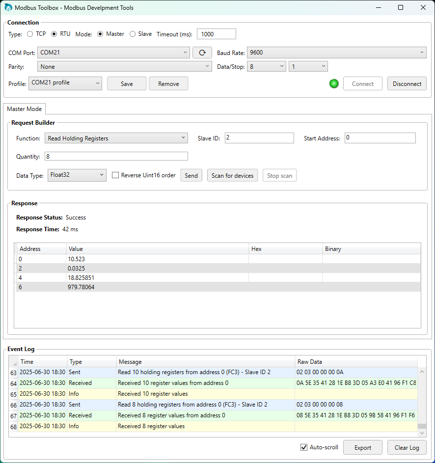 Modbus RTU Master Mode
